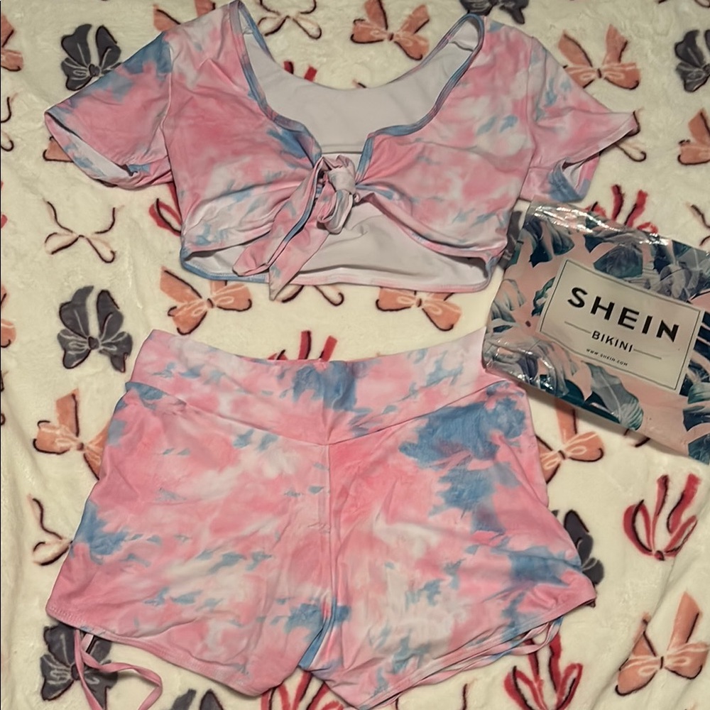 SHEIN Pastel Tie-Dye Bikini Set
